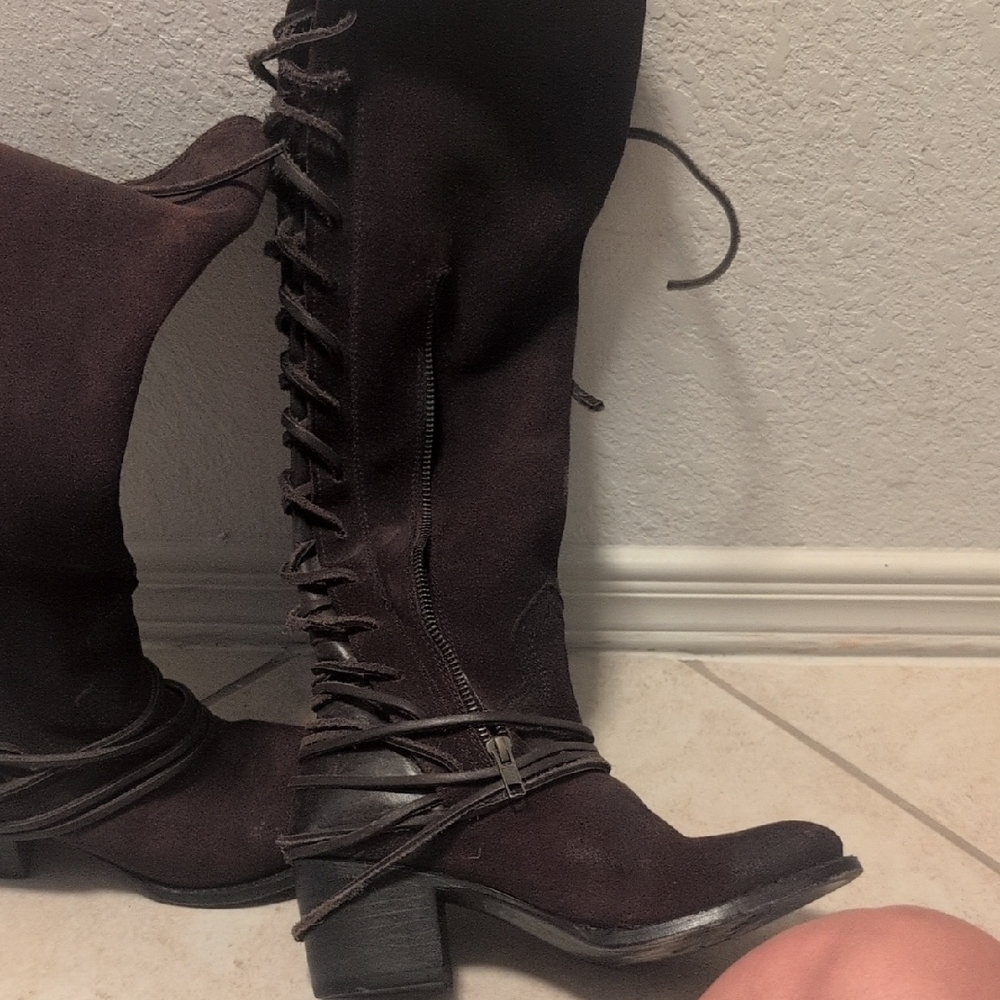 Freebird Dark Brown Lace Up Boots